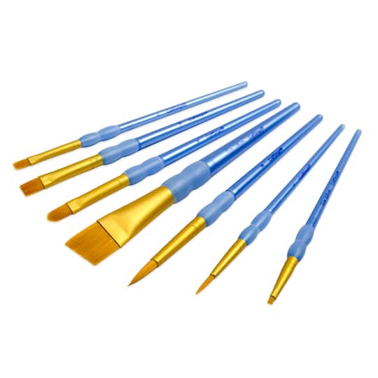 9 Packs: 7 ct. (63 total) Golden Taklon Angular Brush Super Value Pack by Craft Smart®